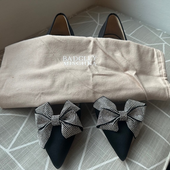 NWB Badgley Mischka black d’orsay Meilani bow heel - Picture 9 of 11